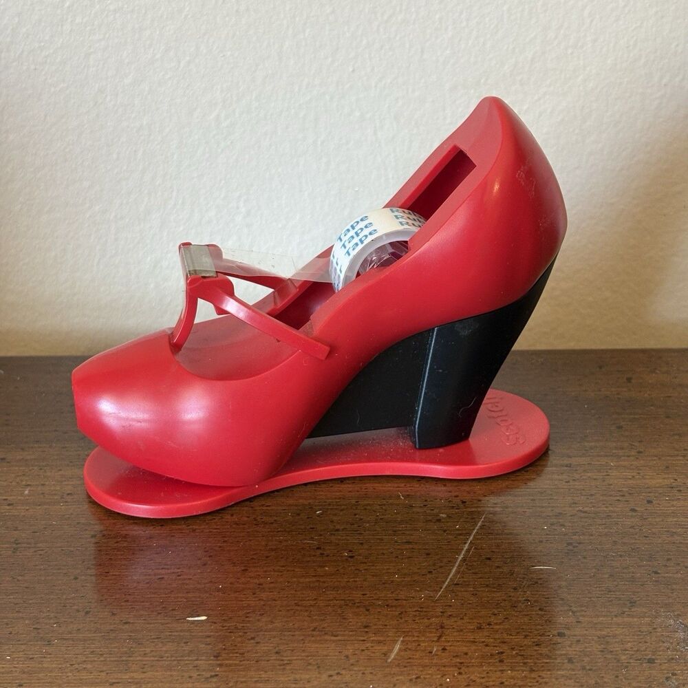 Scotch Magic Tape Red High Heel Shoe Dispenser Fashion Show Lover 3/4" Roll Tape